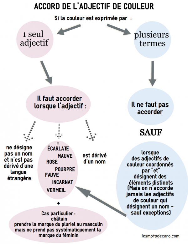 L accord de l adjectif de couleur règles et synthèse à imprimer