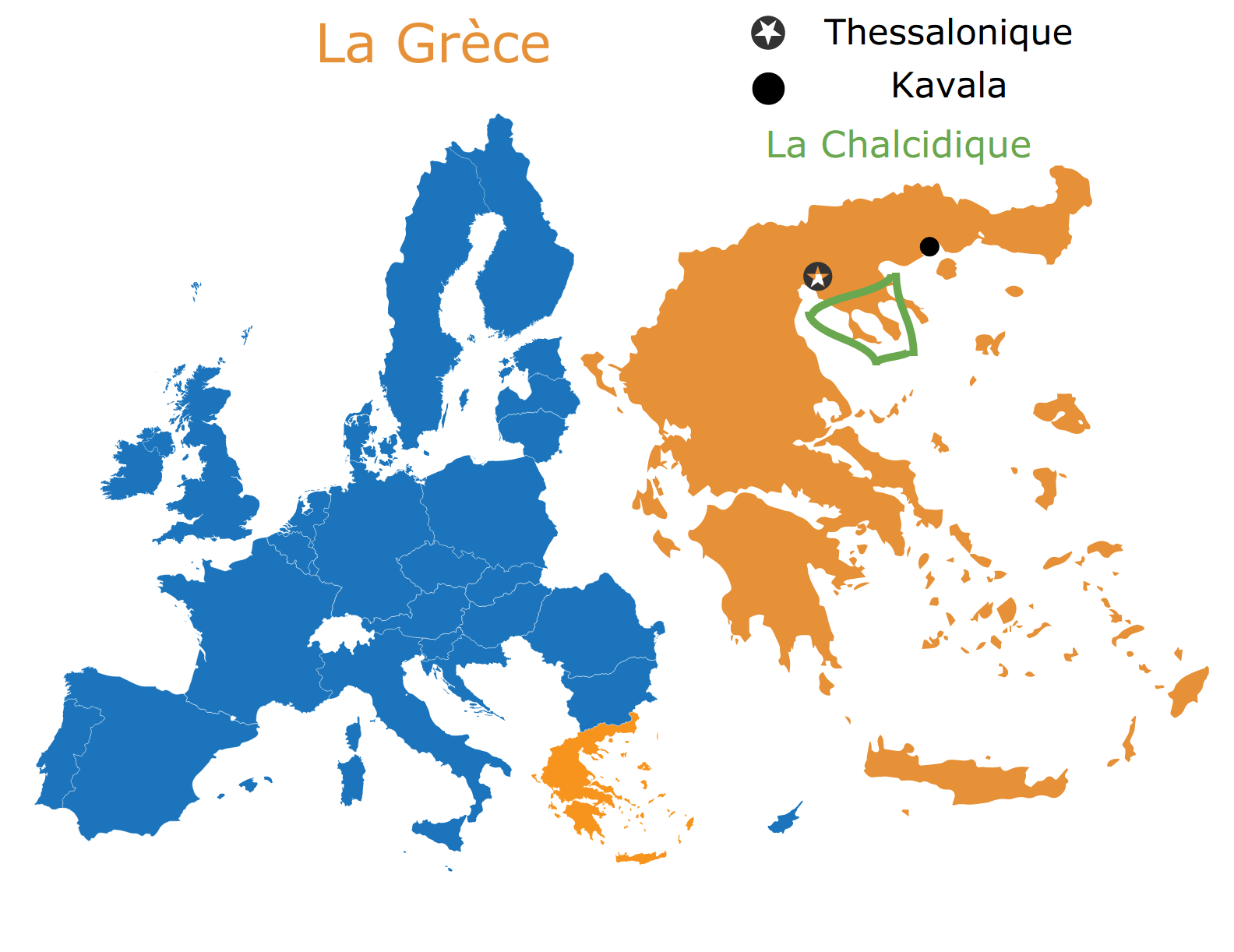 carte de la Grèce et de la Chalcidique